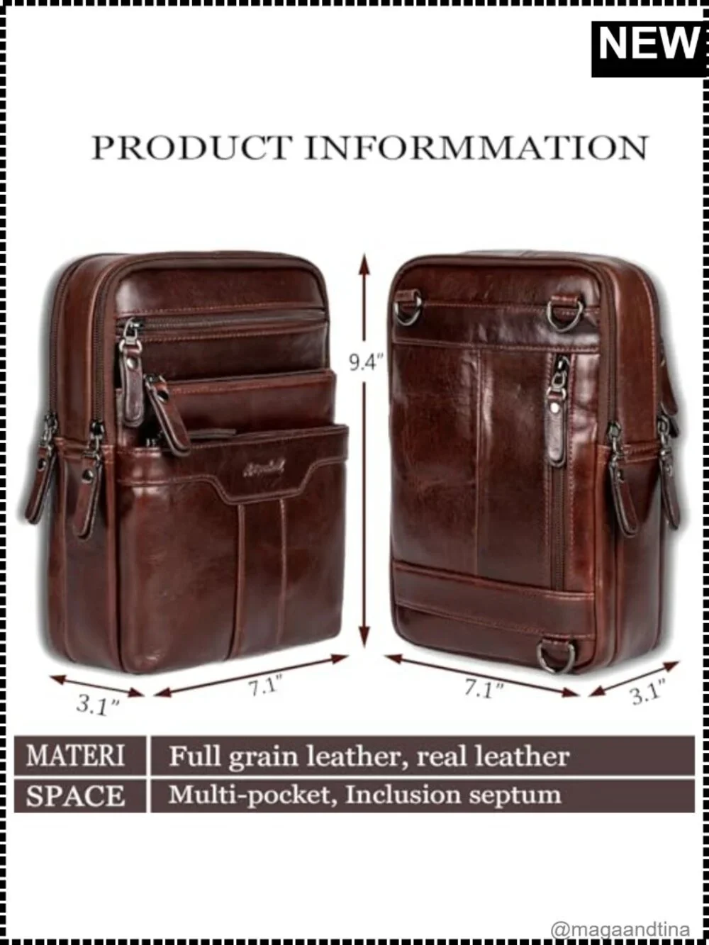 N/A leather messenger